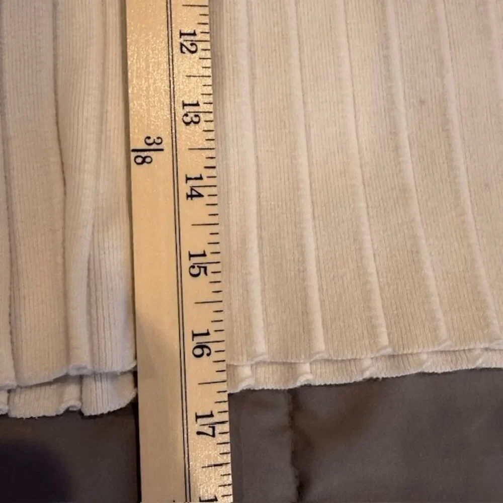 Minnie Rose Silk Blend Knit Pleated Skirt Wide Band Winter White Medium M Skirts